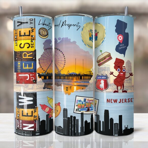 New Jersey Tumbler, New Jersey State Pride Tumbler, New Jersey Coffee Tumbler - Picture 1 of 7
